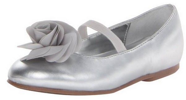 Little girls silver dress shoes b