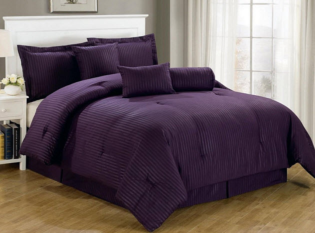 Dark purple comforter sets queen - 2
